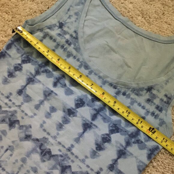 Blue Stretchy Jersey Abstract Tie Dye Tank Top - Picture 6 of 14